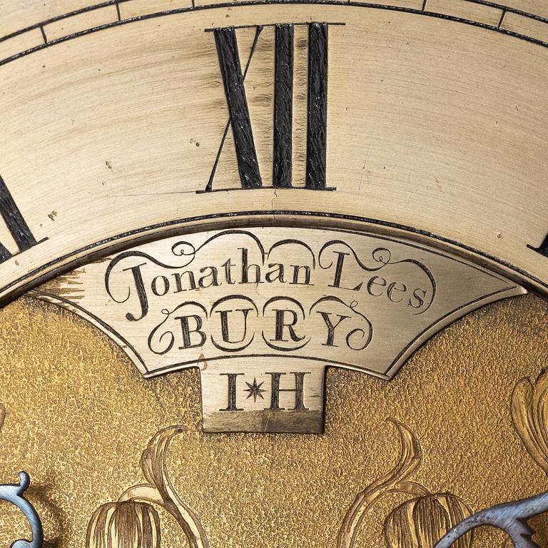 Longcase clock, mid 18th century, by Jonathan Lees, Bury, (c. 1730-1785).