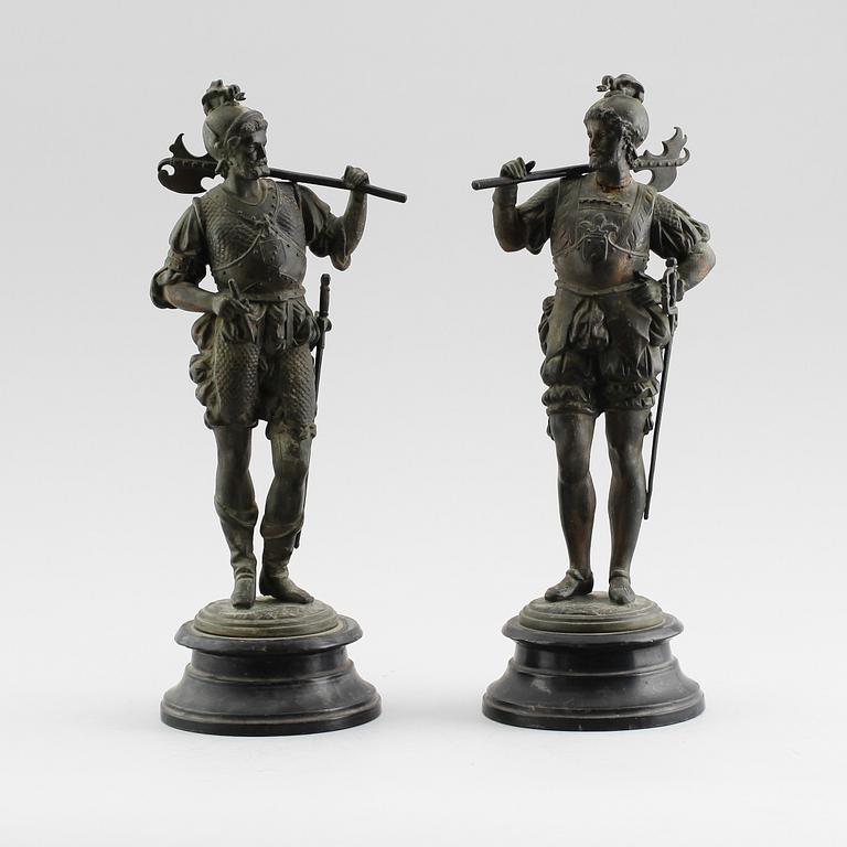 SKULPTURER, 1 par, gjutgods, 1800-talets andra hälft.