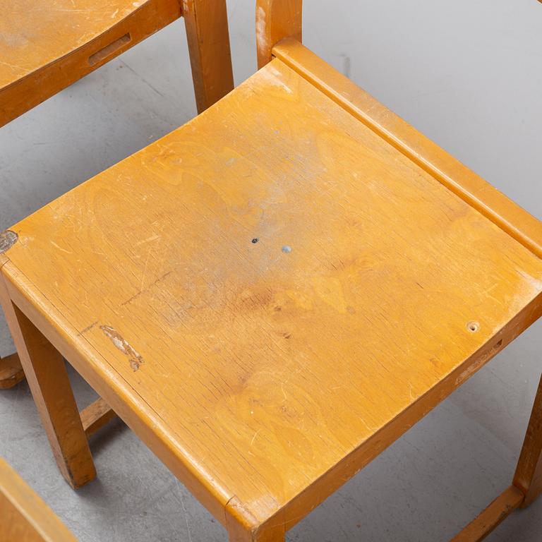 Six birch chairs by Sven Markelius, mid 20th Century.
