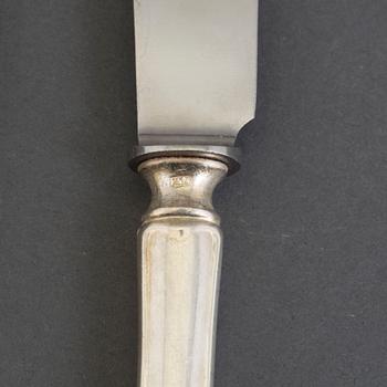 MATKNIVAR, 12 stycken, silver, modell Haga, 1950-tal.