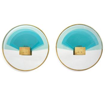 55. Hans-Agne Jakobsson, vägglampor, ett par, modell "C 2446", Hans-Agne Jakobsson AB, Markaryd, ca 1981-83.