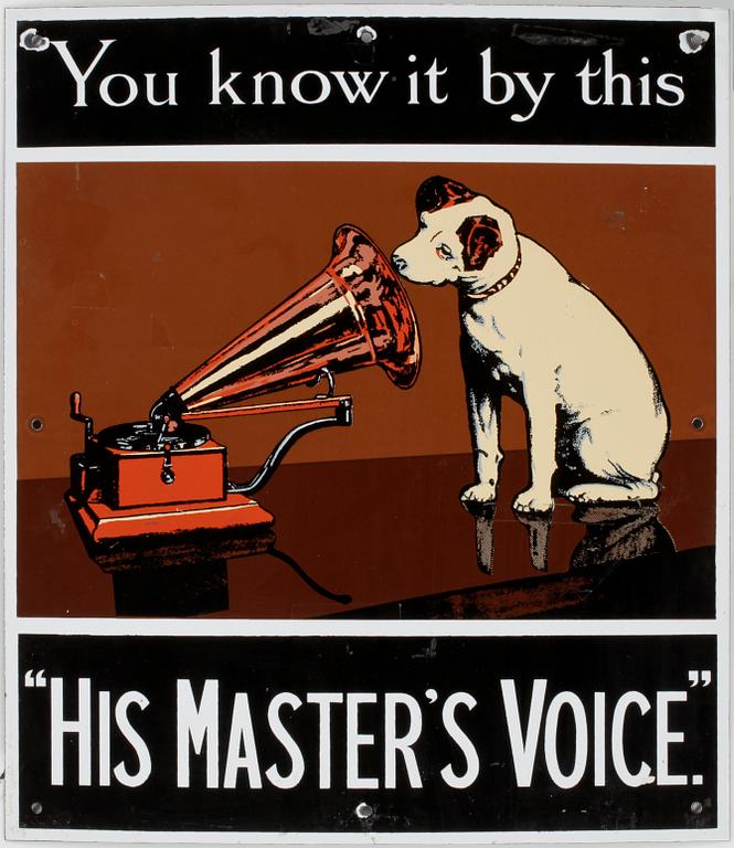 VEVGRAMMOFON, märkt "His Master's Voice", 1900-tal.