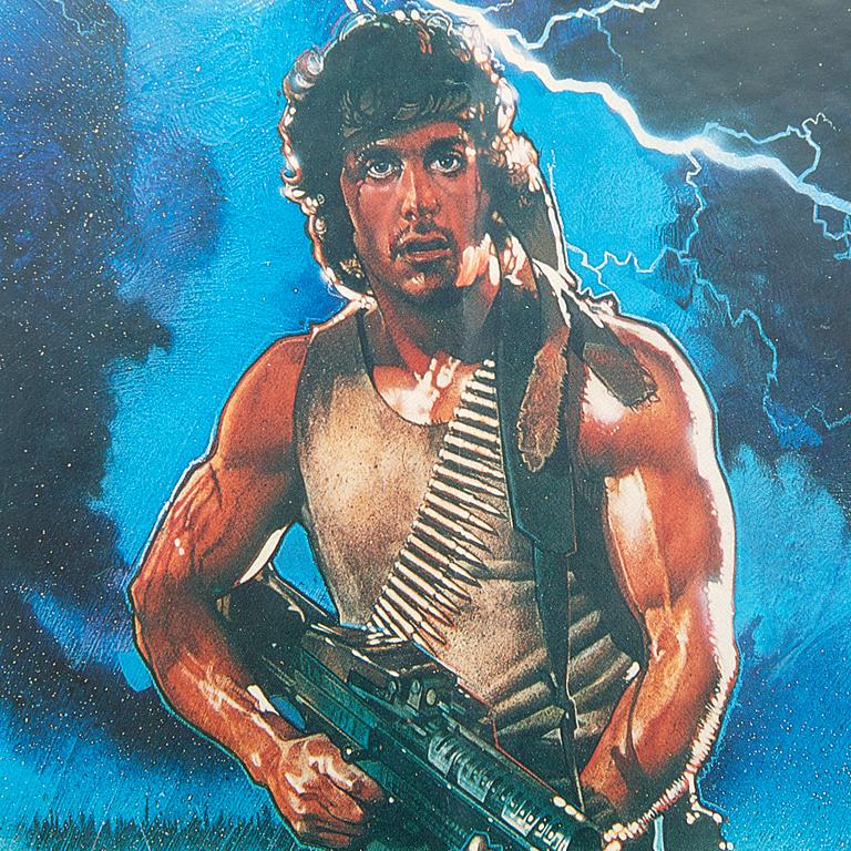 Filmaffisch Sylvester Stallone "Rambo First blood" 1982 Verantwoordelijke uitgever Exelsior.