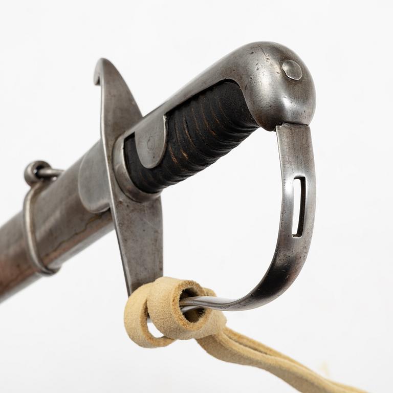 Saber, Swedish, 1831 artillery pattern, with scabbard.