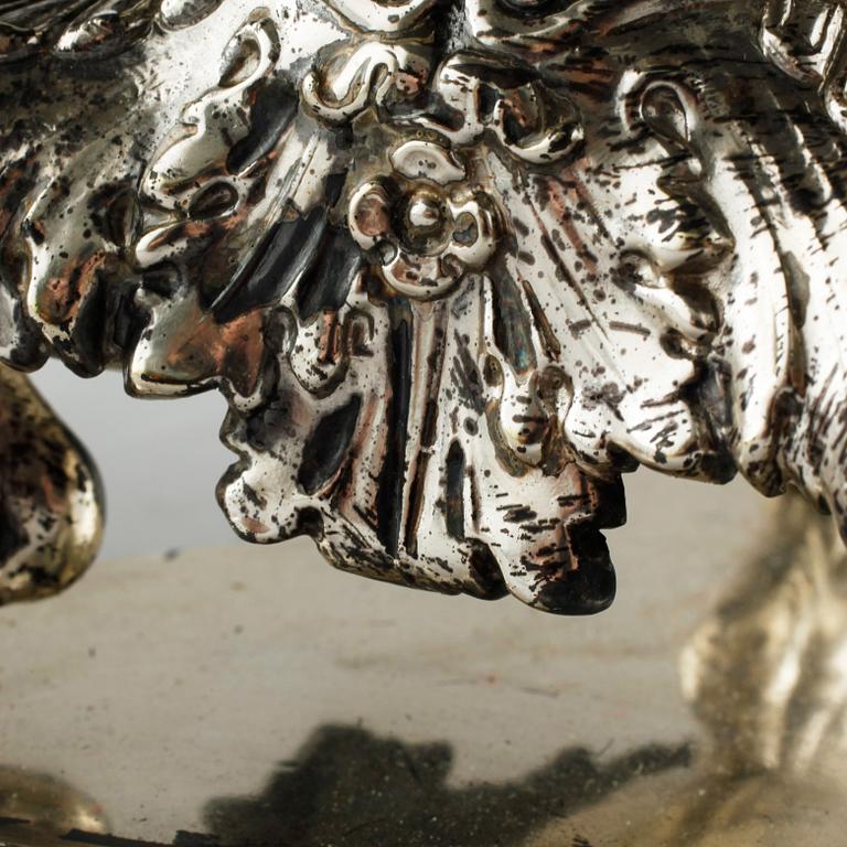 A silver bottle stand, by Gustaf Möllenborg (active 1823-1850), 1837. Weight 1236 g.