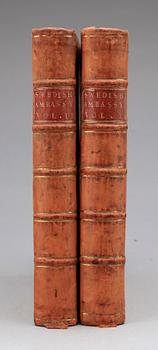 BOK, vol I-II, "A Journal of the Swedish Ambassy in the Years MDCLIII and MDCLIV.." av Bulstrode whitelock, London 1772.