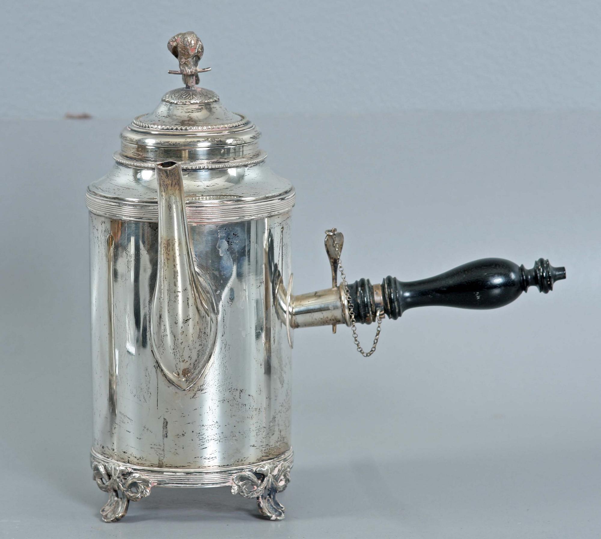 KAFFESERVIS, 3 delar, silver, gustaviansk stil, K Anderson resp Oskar Westberg 1914.