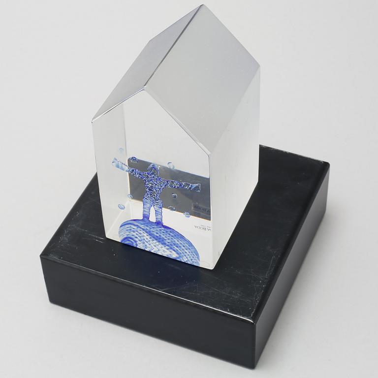 BERTIL VALLIEN, skulptur, glas, signerad, Kosta Boda, sent 1900-tal.