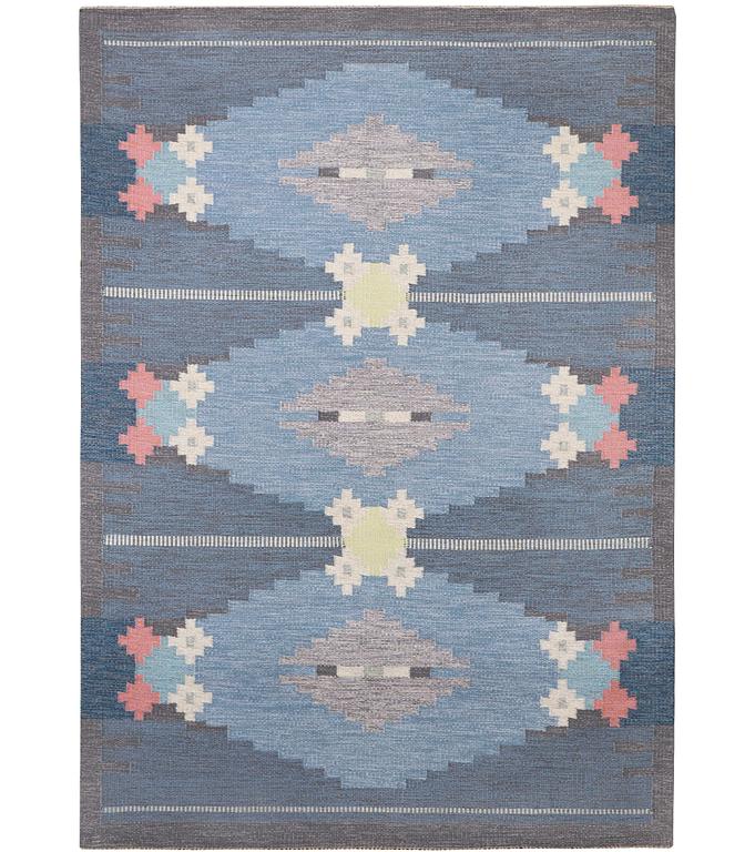 Ingegerd Silow, a flat weave carpet, "Örbyhus", signed IS, c. 248 x 170 cm.