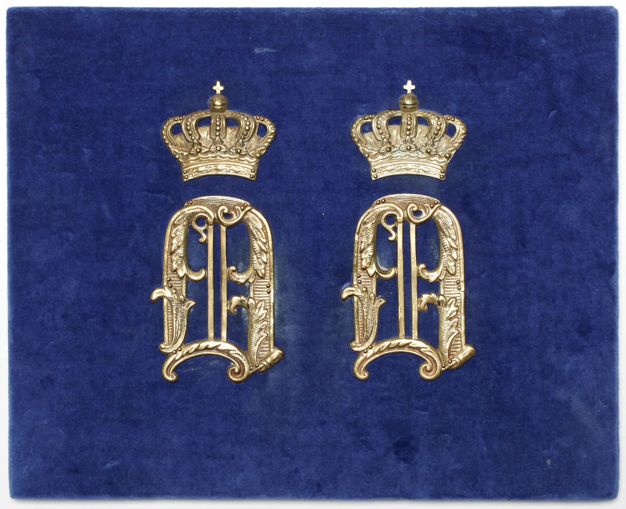 MONOGRAM, ett par, Oscar II, 1800-talets andra hälft.