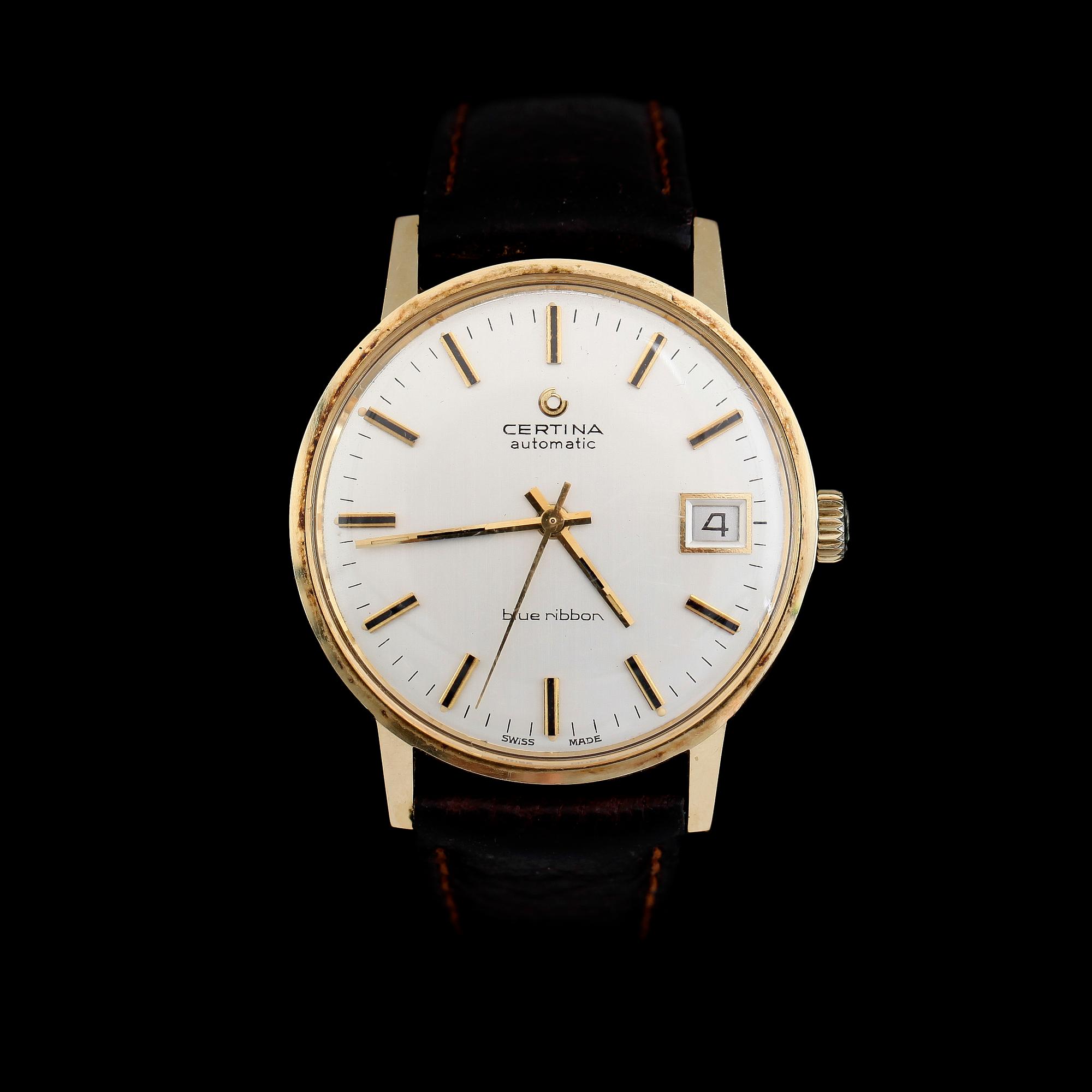 ARMBANDSUR, 18K guld, Certina, Automatic, Blue Ribbon.