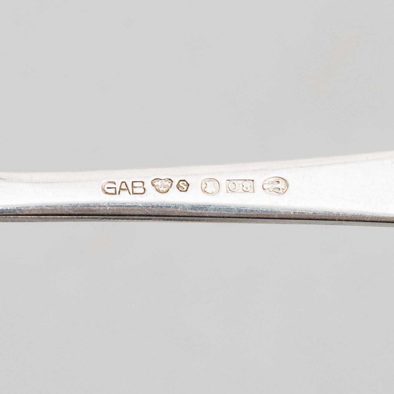 Bestickservis, 27 delar, silver, "Chippendale", GAB, Stockholm 1940.