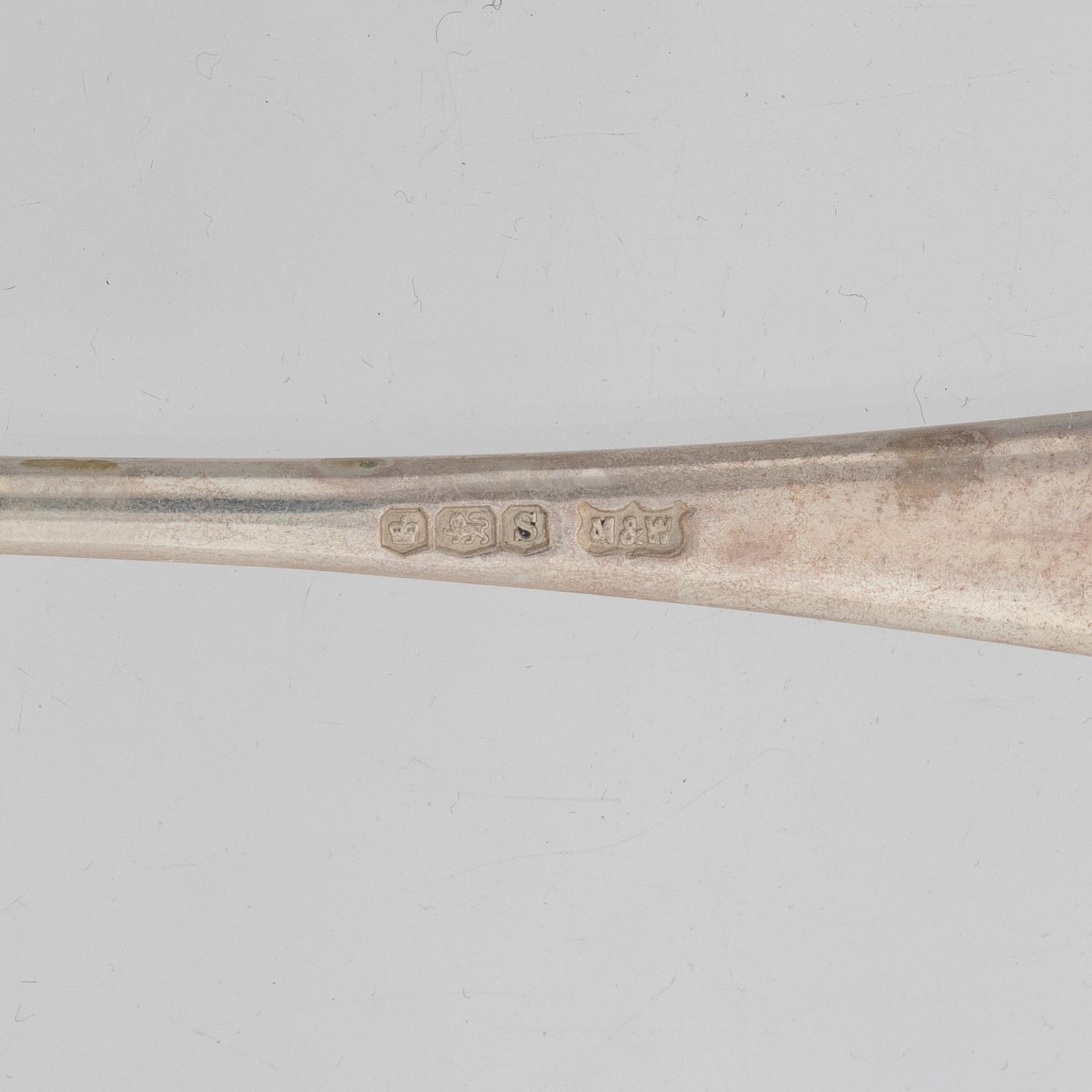 Mappin & Webb Ltd, twelve silver pastry forks,  Sheffield, England 1960.