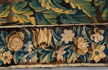 A tapestry, “La poesie pastoral”, tapestry weave, ca 251,5 x 283 cm, after Boucher, France 18th century.