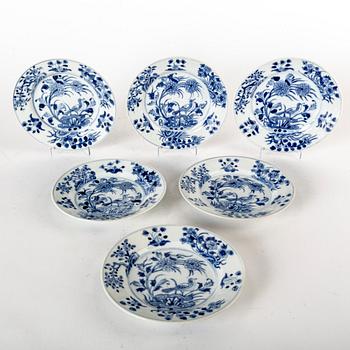 A set of six Chinese 19th century Cheng Hua mark porcelain plates.