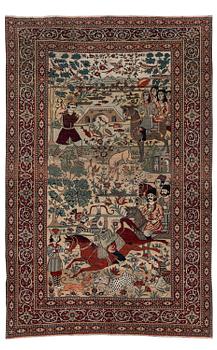 393. A pictoral Kashan 'Mohtasham' rug, central Persia (Iran), c. 218 x 141 cm.