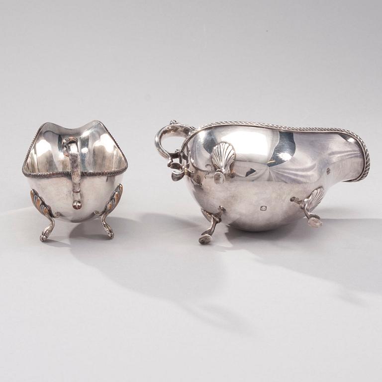 SÅSSNIPOR 2 ST, MEDICINSKED OCH KNUFFARE, nysilver och  försilvrade, Barker Brothers, England, tidigt 1900-tal.