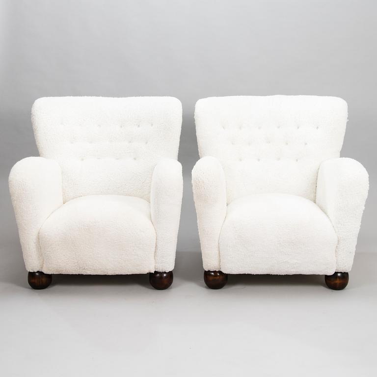 A pair of 1940's armchairs.