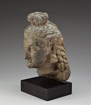 A stone Bodhisattva, presumably Gandhara 2nd-3rd Century.