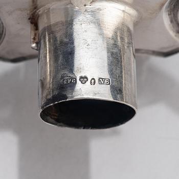 A pair of Swedish late 19th century silver candelabras, marks of Carl Fredrik Carlman (Ryno Carlman), Stockholm 1899.