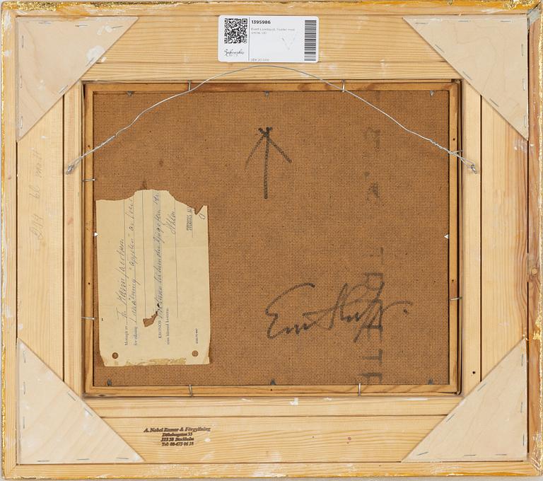 Evert Lundquist, oil on canvas laid on panel, signed with initials and signed verso.