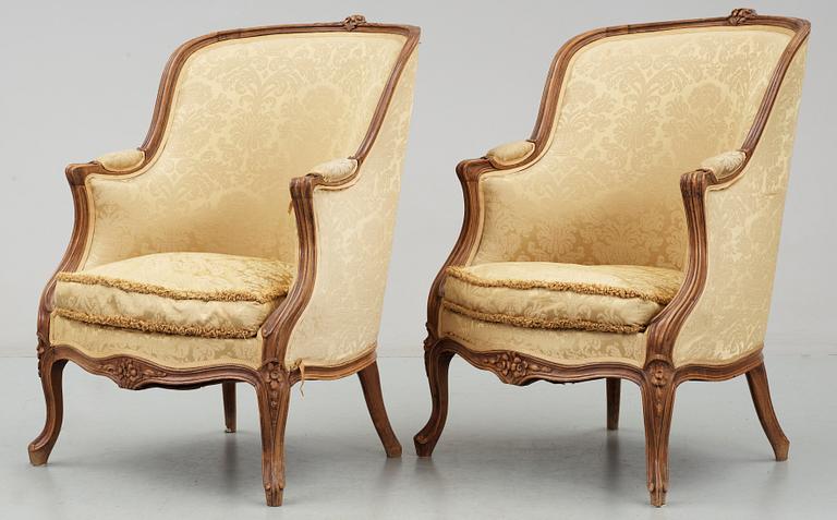 BERGERER, ett par, Louis XV-stil, 1900-talets första hälft.