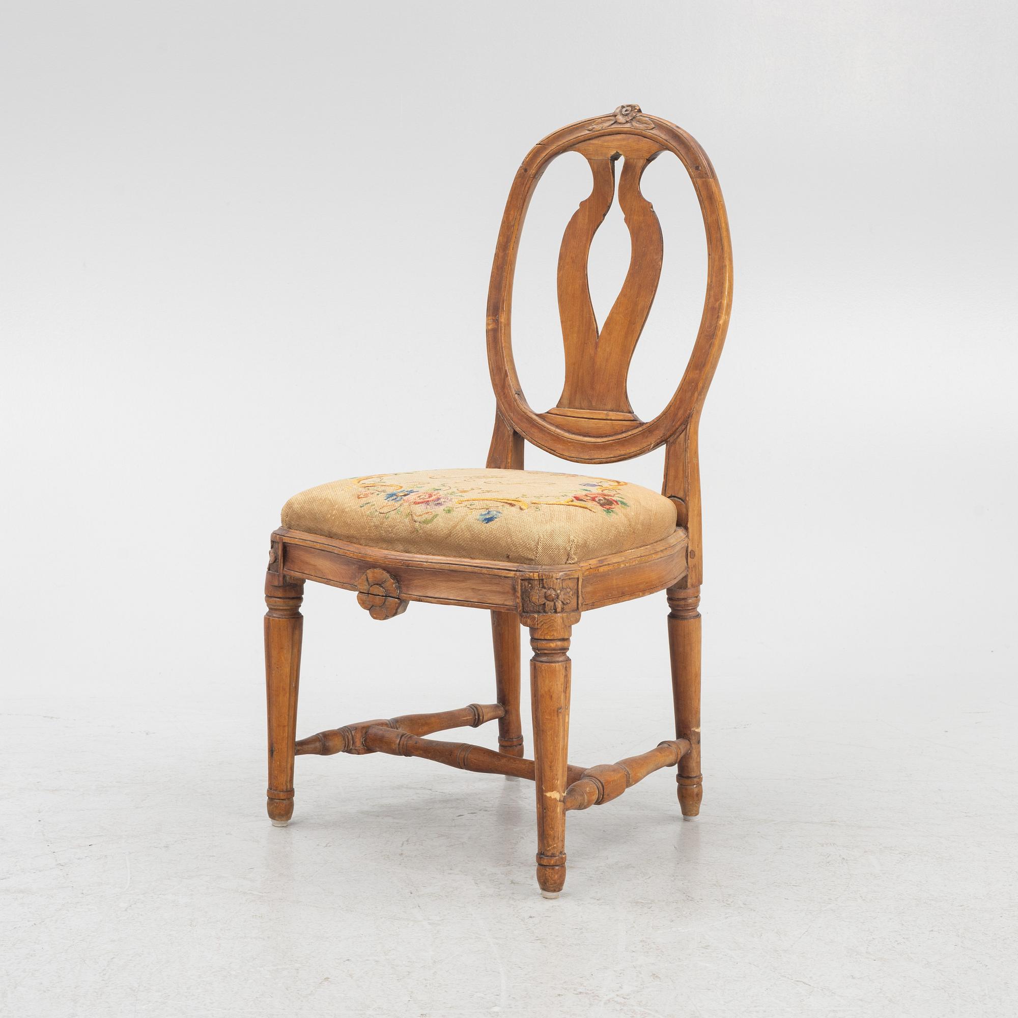 Stol, gustaviansk, sent 1700-tal.