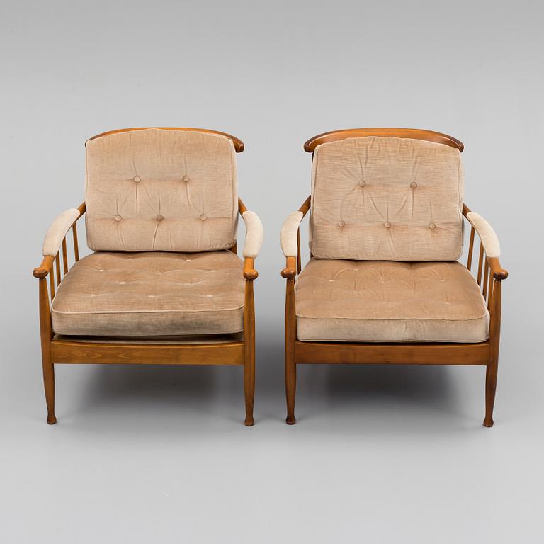 KERSTIN HÖRLIN-HOLMQUIST, fåtöljer, ett par, "Skrindan", OPE, 1900-talets andra hälft.