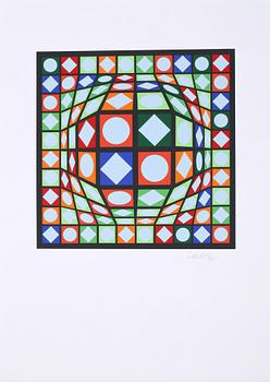 Victor Vasarely · VICTOR VASARELY, färgserigrafi, signerad och numrerad FV 22/30.