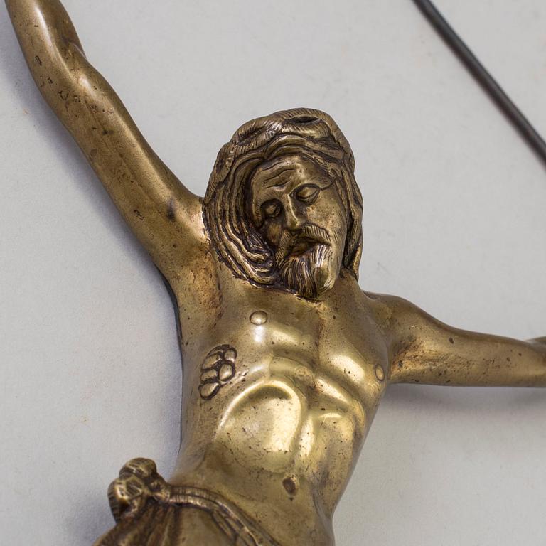 an 18th century bronze crucifix.