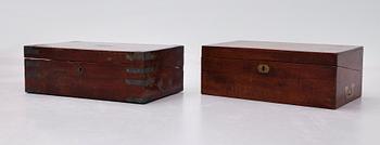 SKRIVSCHATULL, 2 st, England, 1800-tal.