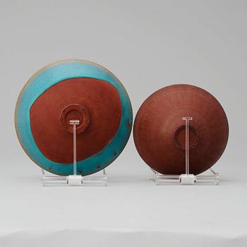 WILHELM KÅGE, skålar, 2 st, farstagods, Gustavsberg Studio 1954-56.
