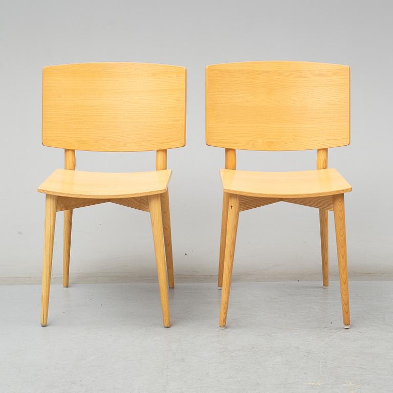 JONAS LINDVALL, STOLAR, 7 st, "Oak", för Skandiform, 2000-tal. Etikettmärkta.