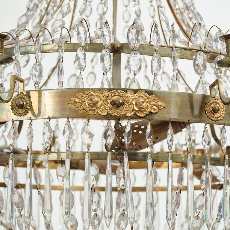A Swedish late Empire  nine light chandelier first half 19th century.