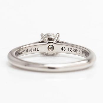 Cartier, a platinum ring with a diamond, ca. 0.30 ct according to engraving.