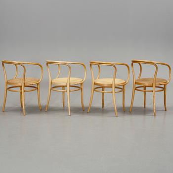 KARMSTOLAR, 4 st, etikettmärkta Thonet,