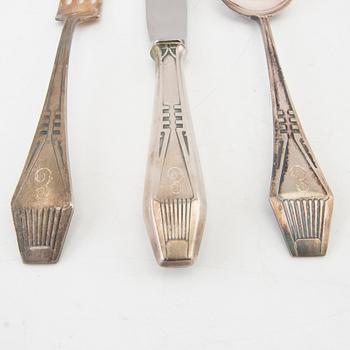 Cutlery 18 pcs "Suomi" silver by Auran Kultasepät, Turku Finland 1920.