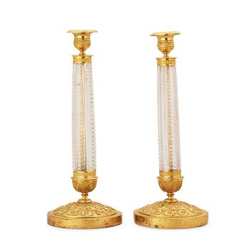 743. A pair of Russian Empire 1830's candlesticks.