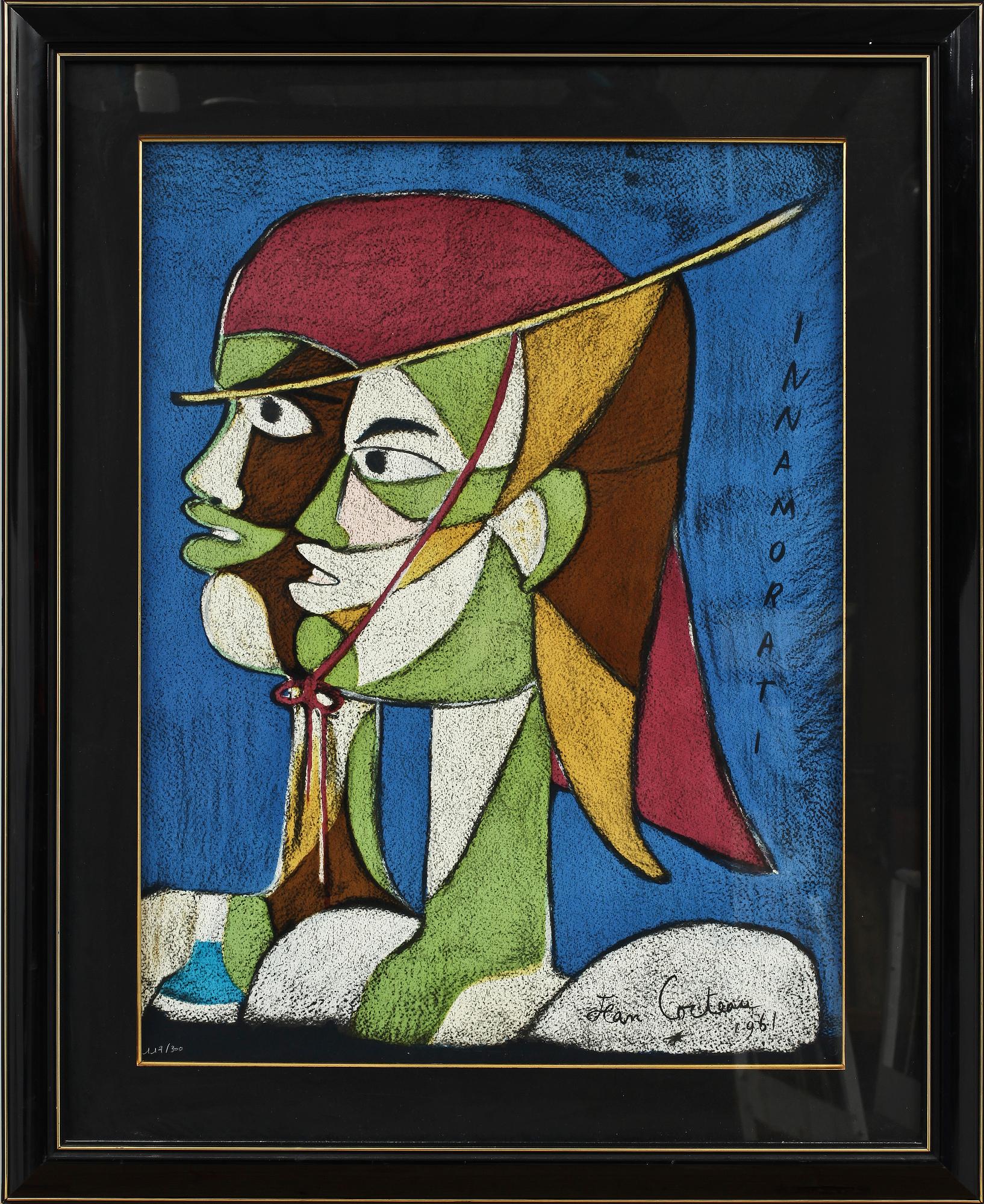 JEAN COCTEAU, färglitografi, sign samt dat 1961 i trycket, nr 21/300.