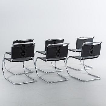 STOLAR, 6 st, "MR 10", Mies van der Rohe för Knoll, f formgivna 1927. Märkta i metallen.