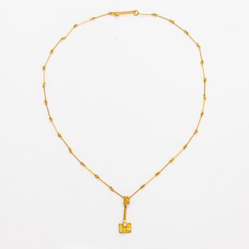 Björn Weckström, An 18K gold neckalce "Thai" with a diamond ca. 0.02 ct. Lapponia 1985.