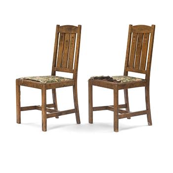 145. Carl Westman, probably, a pair of stained beech Art Nouveau chairs, Sweden ca 1900.