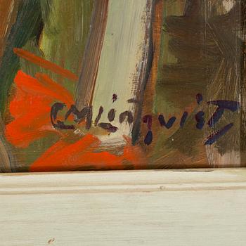 CARL MAGNUS LINDQVIST, olja på pannå, signerad.