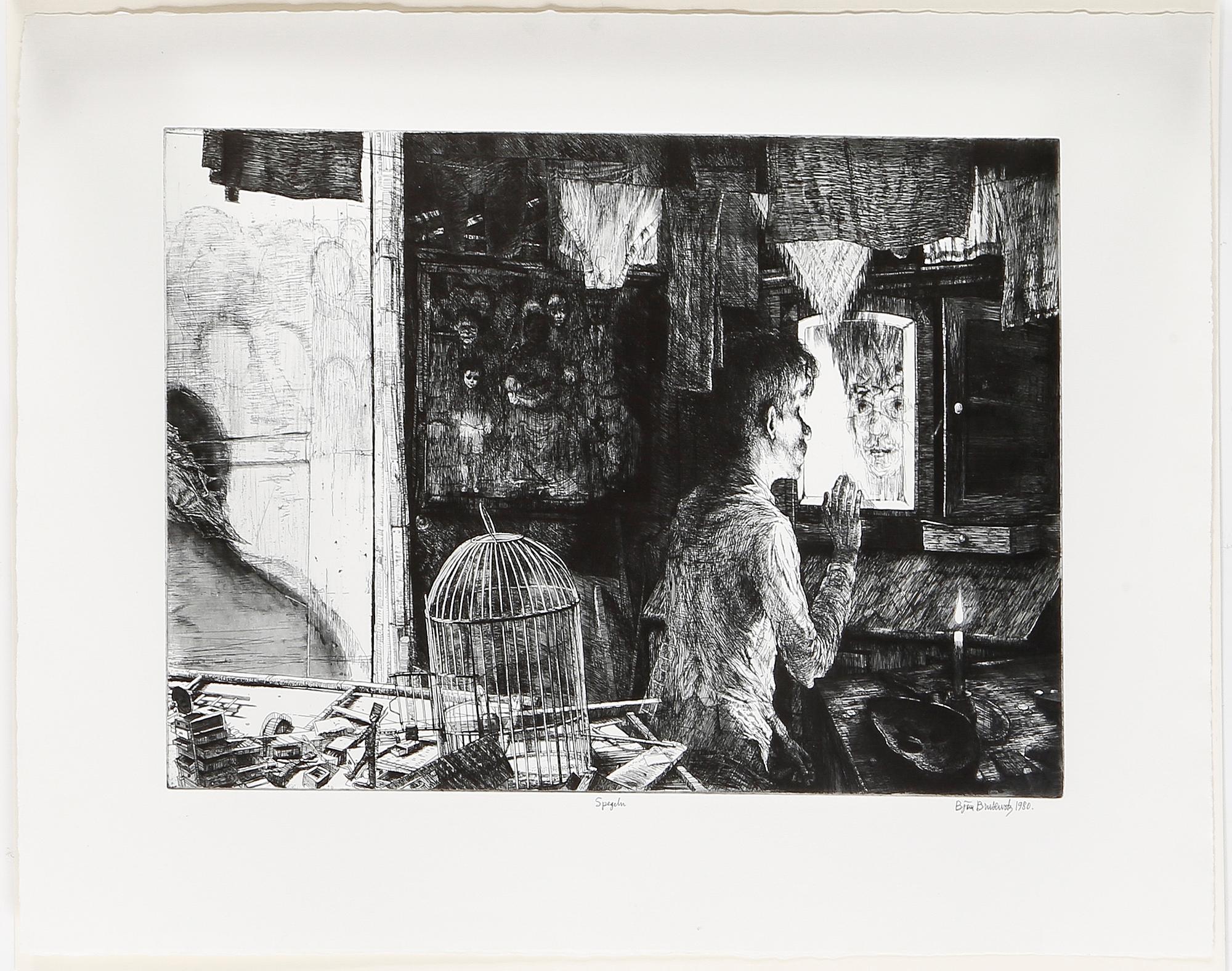 BJÖRN BRUSEWITZ, etsning, signerad, daterad 1980.