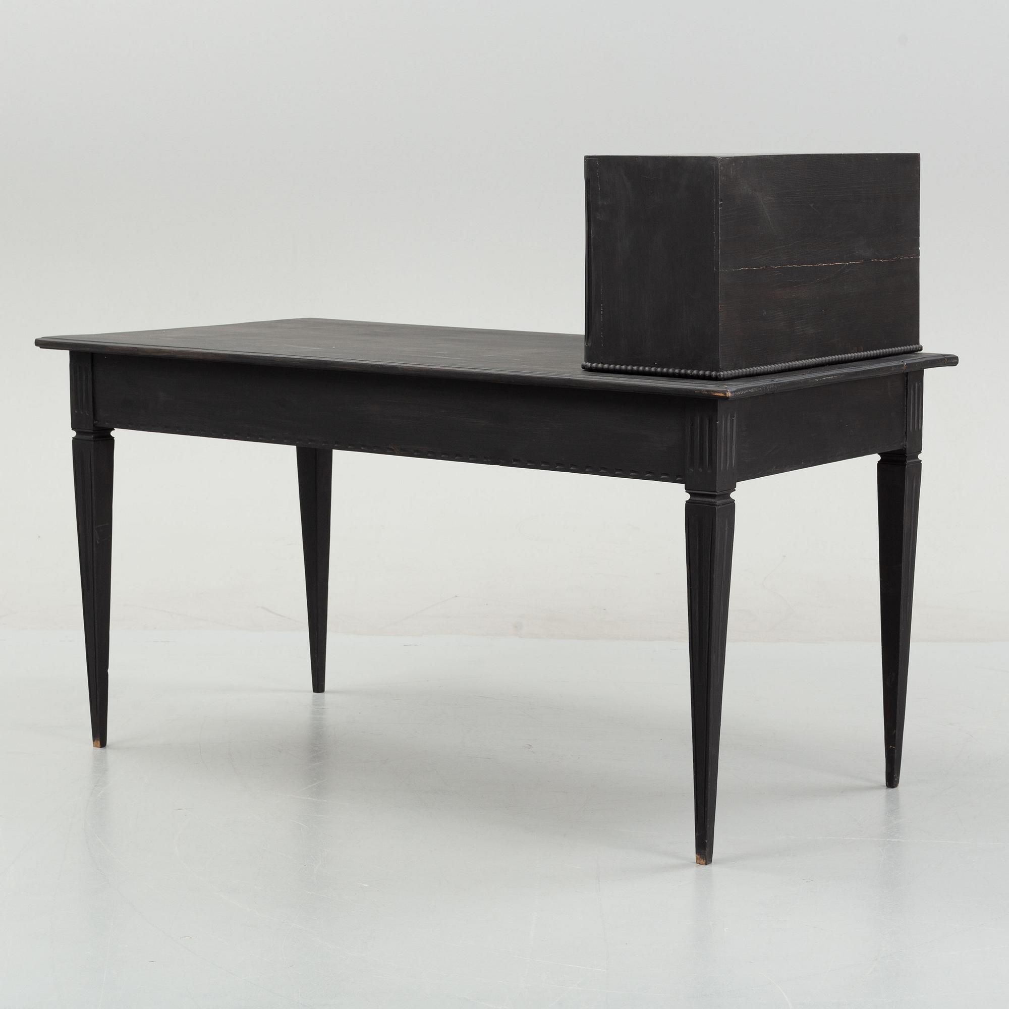 A gustavian style painted desk, circa 1900.