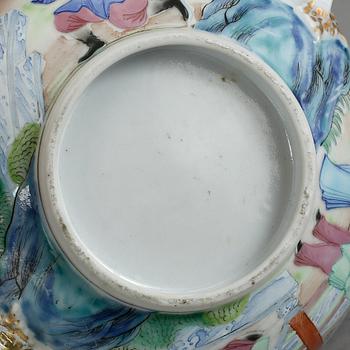 SKÅL MED LOCK, porslin, Kina, Kanton, 1800-tal.