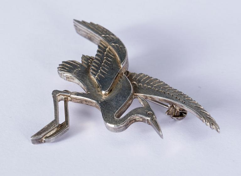 BROSCH, sterlingsilver, Wiwen Nilsson, Lund, 1973.