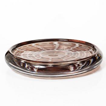 Edvin Öhrström, an ariel glass dish, Orrefors.