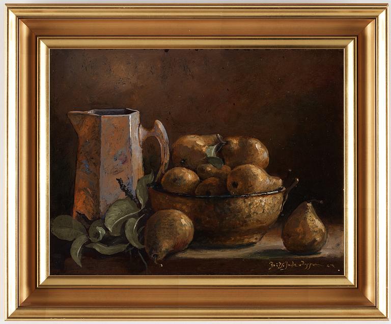 FRITZ JAKOBSSON, oil on panel, signed and dated 84.