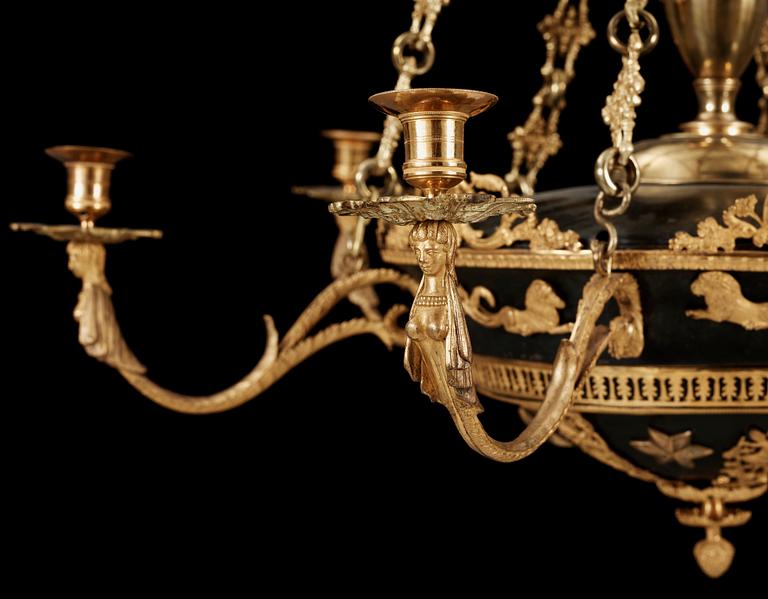 An Empire 19th century six-light hanging-lamp.